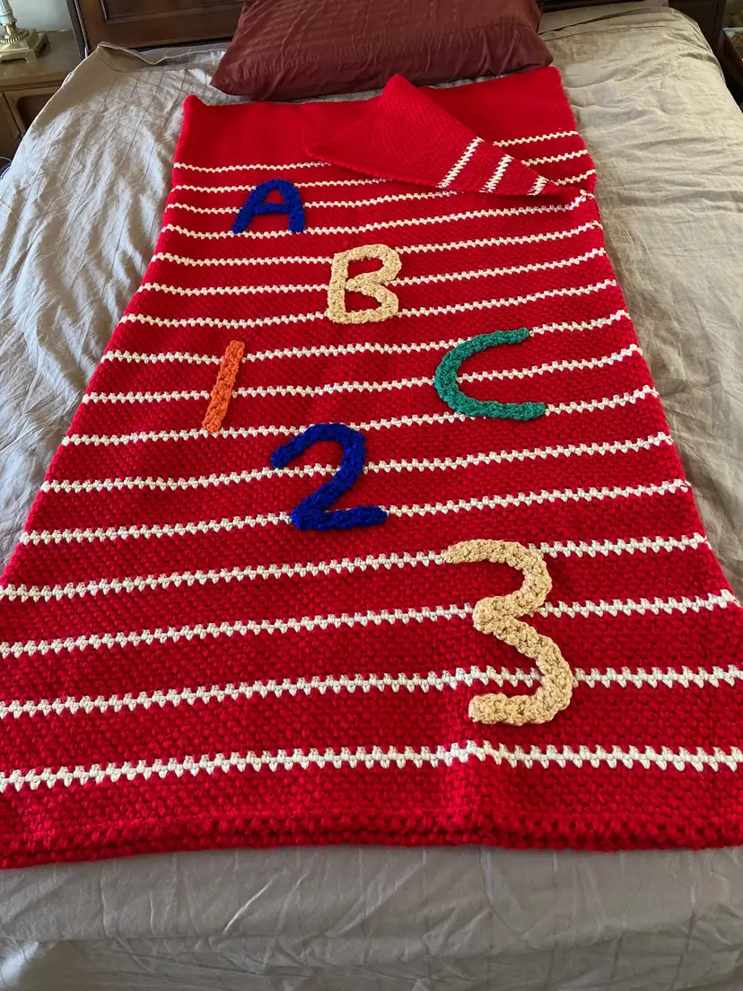 Unique crocheted afghan sleeping bag