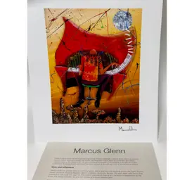 Vibrant Marcus Glenn "Keys to the Soul" (Red) lithograph print.