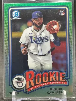#71 - Junior Caminero 2024 Bowman Chrome Rookie Of The Year Favorites RC