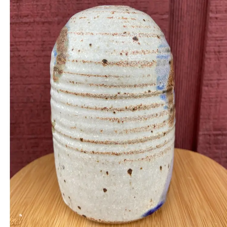 Handmade Pottery Vase, Signed By Artist, Sandy Hagist, Mt. Horeb, WI.
