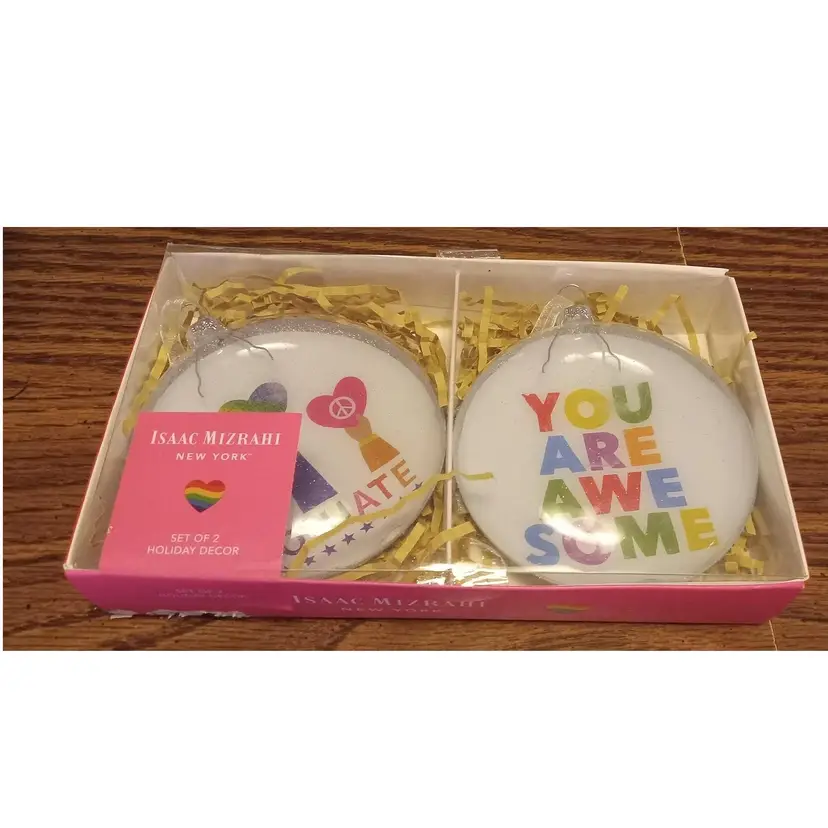 Pair of Isaac Mizrahi New York, Holiday Decor Ornaments