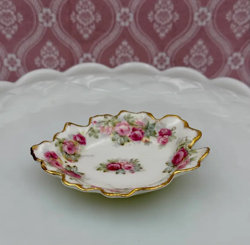Limoges Pink Floral Small Dish