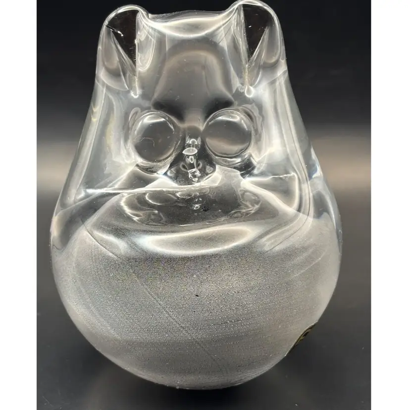 Swedish FM Kontsglas Art Glass Owl Paperweight
