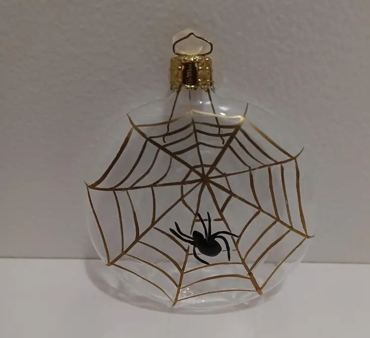 Spiderweb Halloween Ornament Painted Glass By Midwest Of Cannon Falls