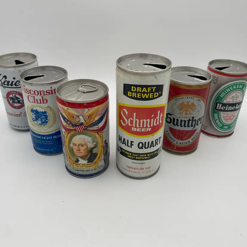 Collectible Beer Can Bundle - Vintage Mixed Brand Six Pack #15 - 1970's-1980’s