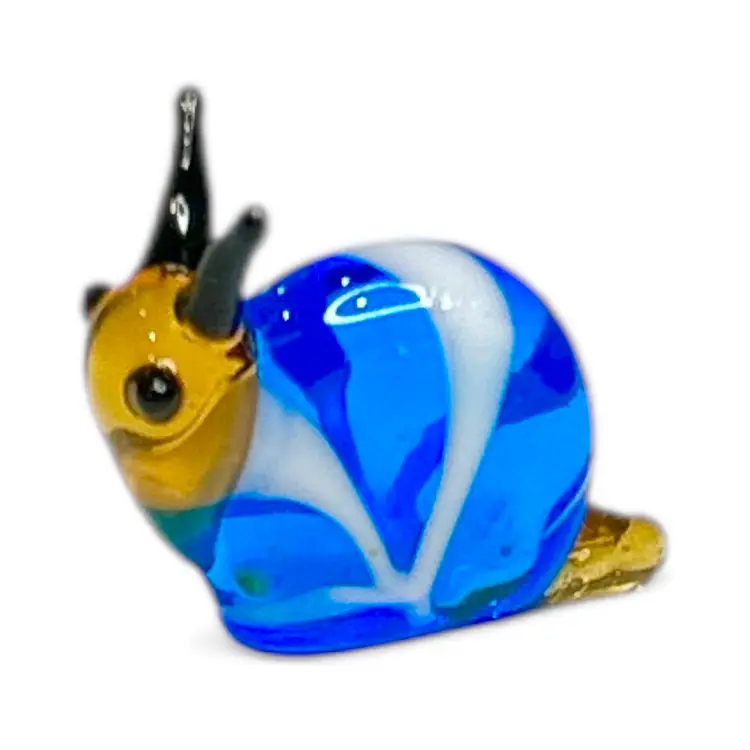 Mini Handblown Snail Art Glass Figurine And Christmas Stocking