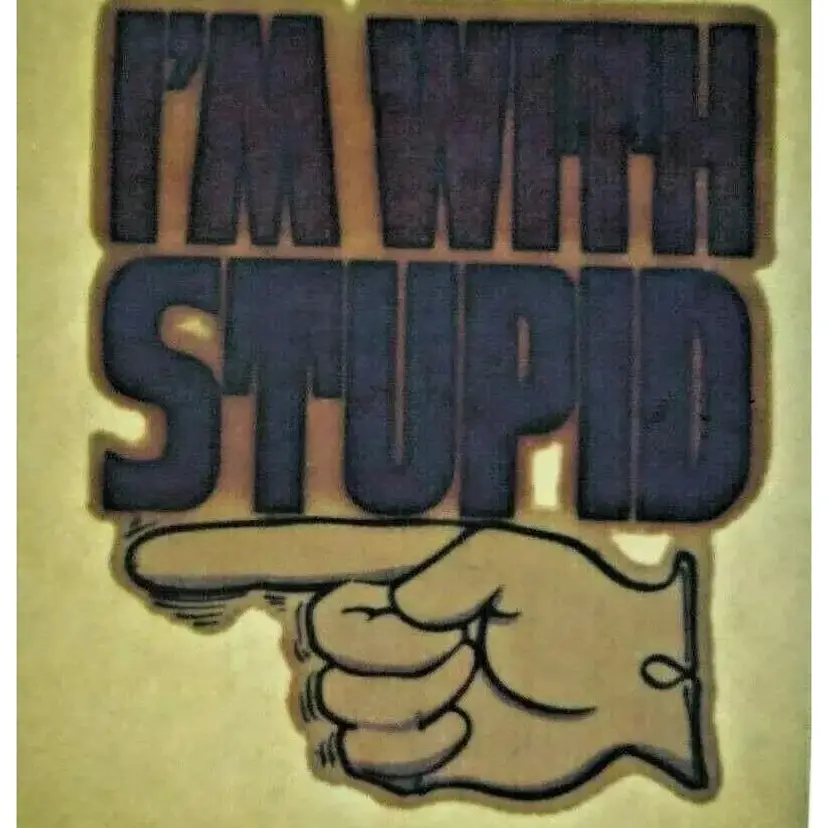 I'm With Stupid Screamin Gleamin Glitter Iron-On Transfer Decal Donruss 1970s