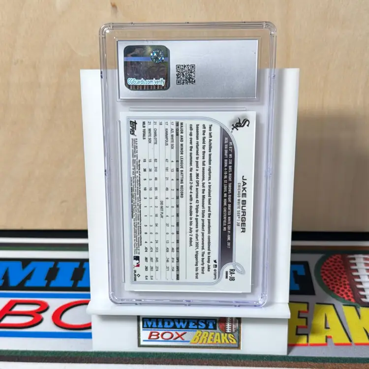 Jake Burger Auto #RA-JB CGC 8 2022 Topps Chrome Chicago White Sox