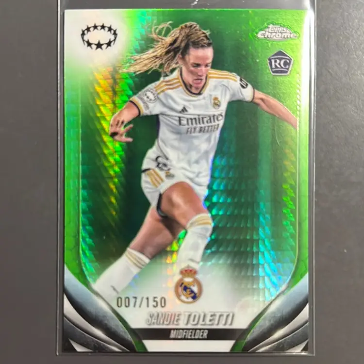 Sandie Toletti #’d Lot - Donruss Women’s World Cup Soccer 92/99 - Topps Chrome Real Madrid 7/150