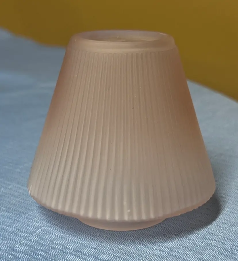 Fairy Lamp Votive Candle Holder Pink Frosted Glass Pleated Shade only