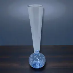 Art Glass Light Blue Controlled Bubble Bullicante Weighted  Bud Vase Sweden