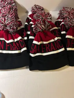 San Francisco Cuffed Pom Knit Beanie Lot Of 11