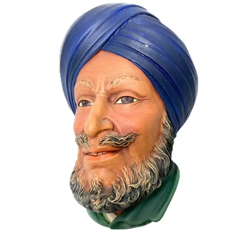 Chalkhead Sikh East Indian Man with Blue Turban Mask Mid Century Bossons England