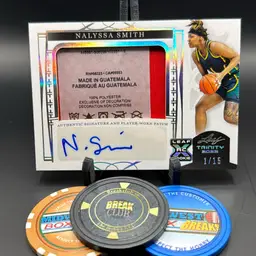 Nalyssa Smith Rc 01/15 Silver Holo Auto Patch Relic *Laundry Tag* 2023 Leaf Trinity Las Vegas Aces