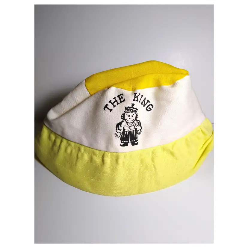 Vintage Child's Beach Hat Blue White Japan Retro Mod 1960s Unused Cloth Fabric