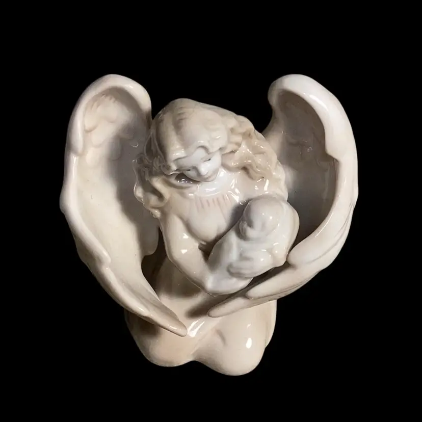 Russ Angel With Baby Candlestick Holder. 3.5”tall