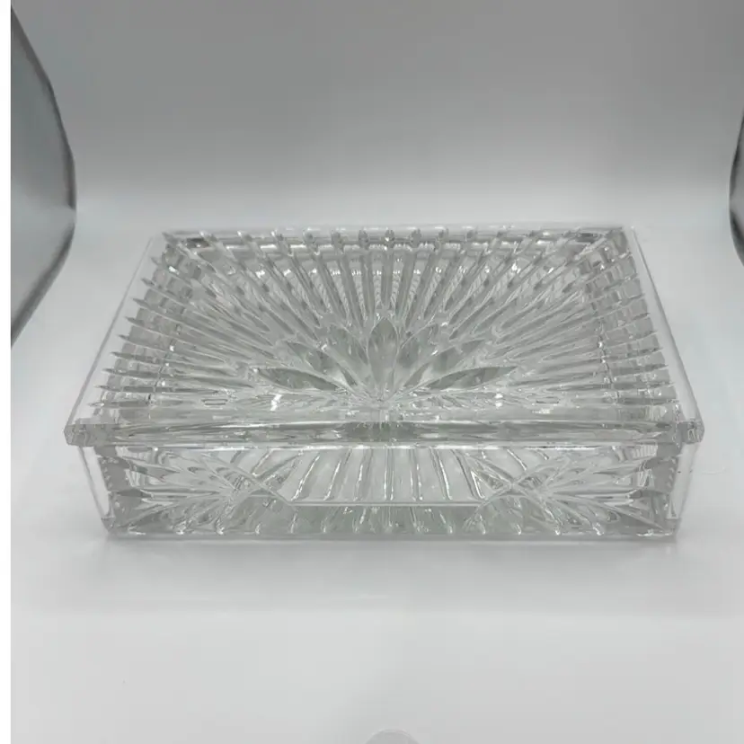 Waterford Crystal Millennium Series Rectangular Jewelry Box with Lid 6.75” long