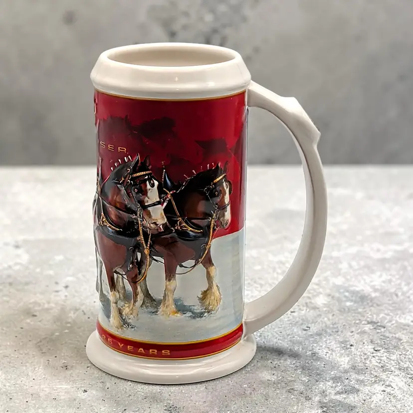 2004 Budweiser Clydesdale Holiday Stein Mug 3D 25th Anniversary