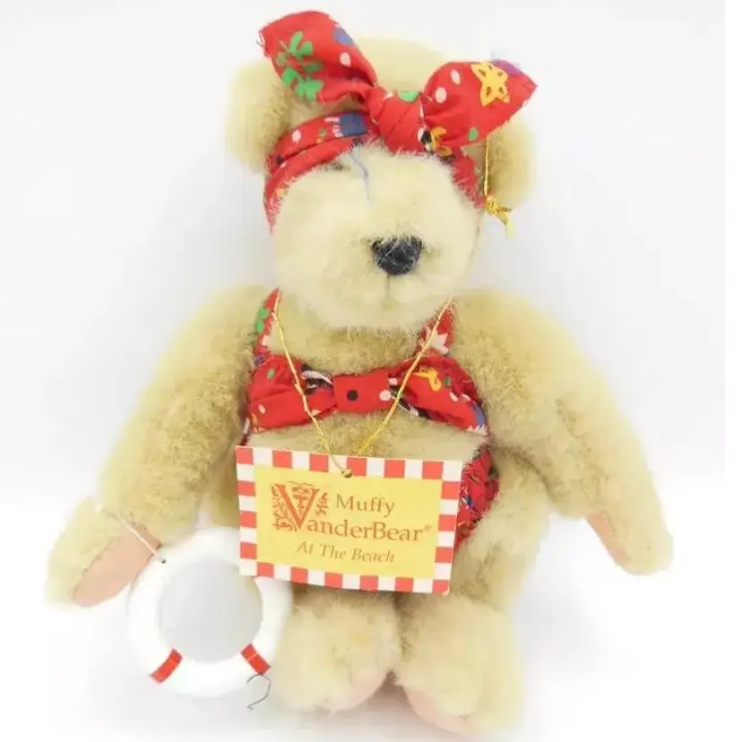 MUFFY VANDERBEAR PLUSH, Muffy At The Beach 1989 7" Vintage