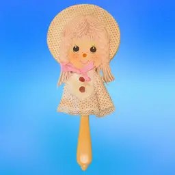 Vintage Kitschy Girl Mirror, 10.5”