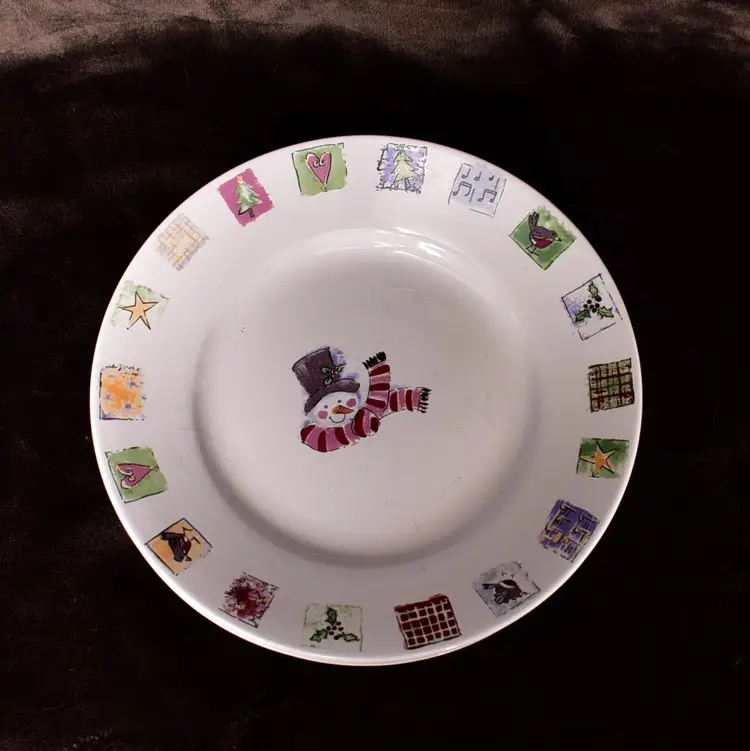 Vintage Gibson Snowman Kitchen Small Plates Household Set of 4