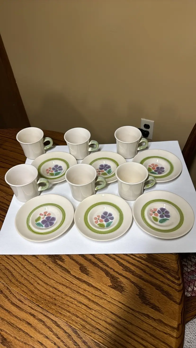 Franciscan Earthenware cups and saucers FLORAL 6 sets