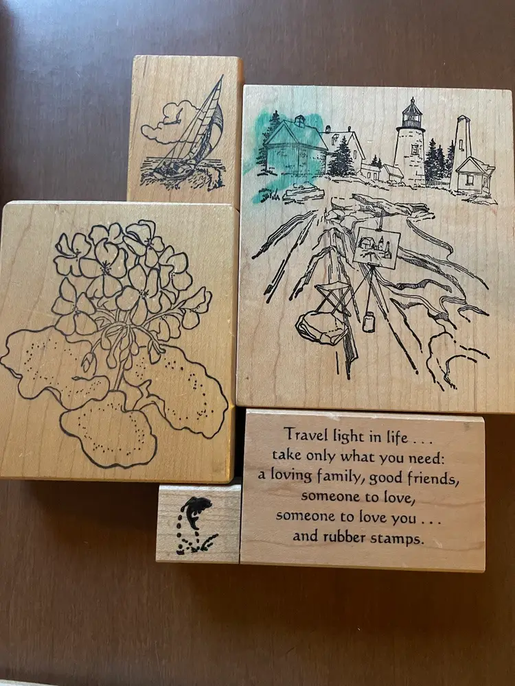 Vintage Nautical Travel Rubber Stamps - Lot Of 5