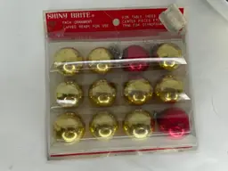 Pack of 12 Vintage Mini Glass Christmas Ball Ornaments Shiny Brites