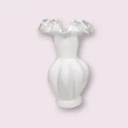 Vintage Fenton Silver Crest Melon Vase