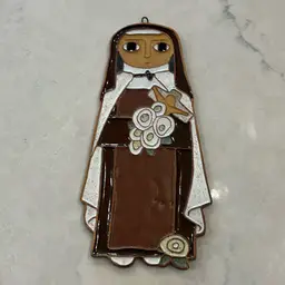 Ceramic Plaque Of Saint Therese Of Lisieux.