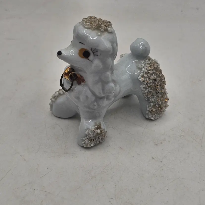Spaghetti Poodle Porcelain miniature dog Figurine Vintage