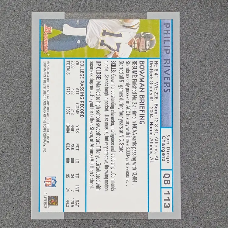 Philip Rivers 2004 Bowman #113 Rookie (RC)