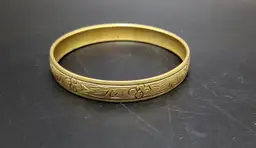 Vintage Solid Brass Bracelette Ornate Engravings