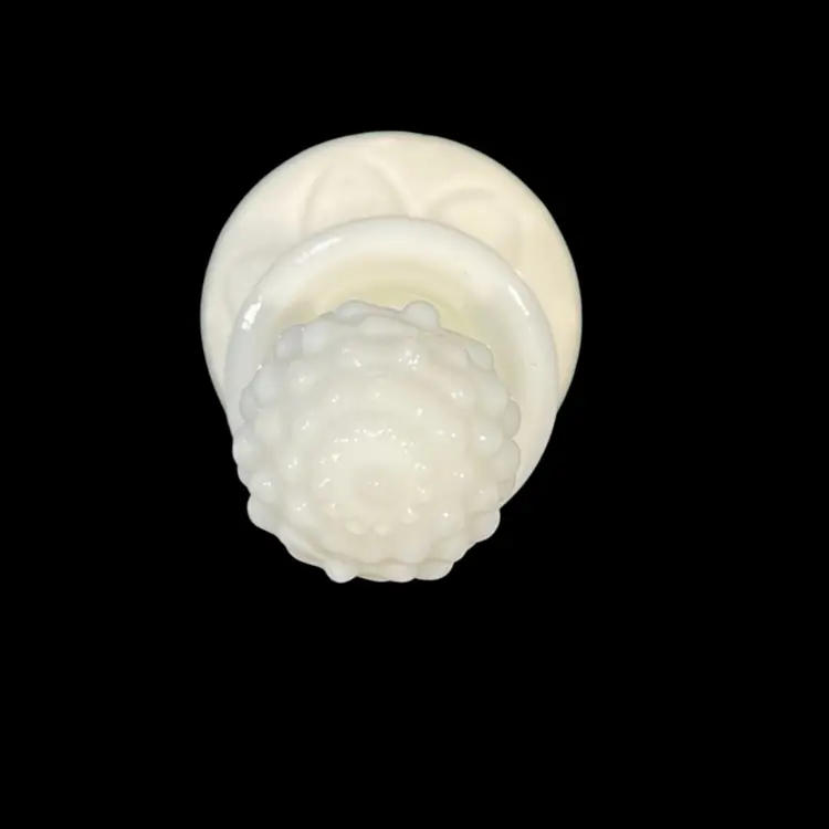 Milk Glass Perfume & Hobnail Stopper- Taiwan- Vintage- 6” Tall-