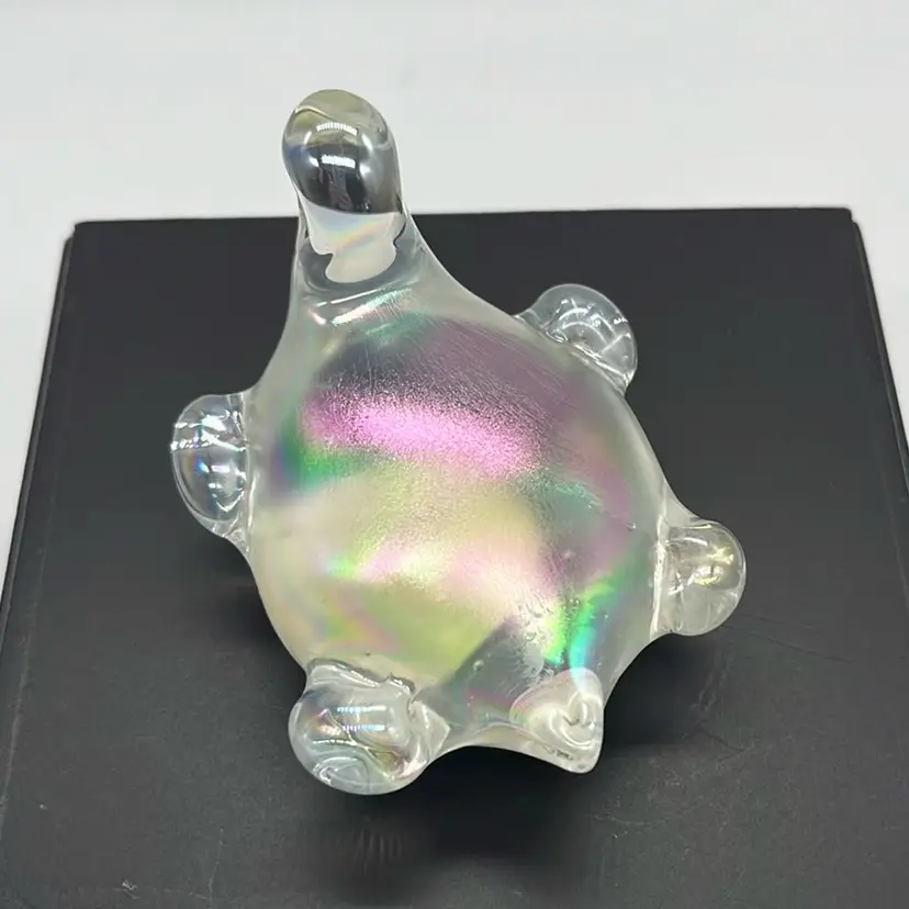 Turtle Art Glass Clear Iridescent 3.25β (*read)