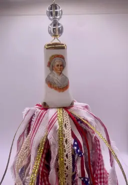 Vintage Martha Washington Americana Themed Salt Shaker Tassel