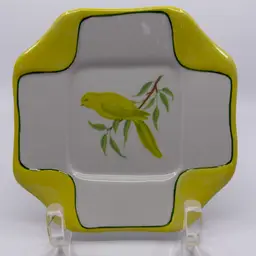 Vintage Carole Stupell Italy Snack/sandwich/wall Decor Plate Yellow W Bird