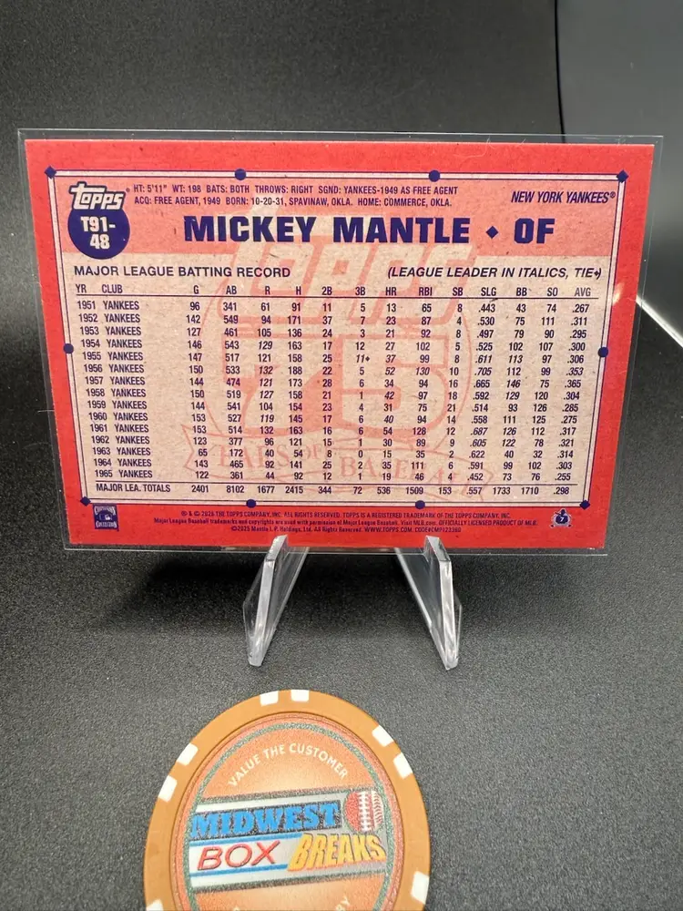 Mickey Mantle 1991 Crackleboard Foil 2026 Topps New York Yankees