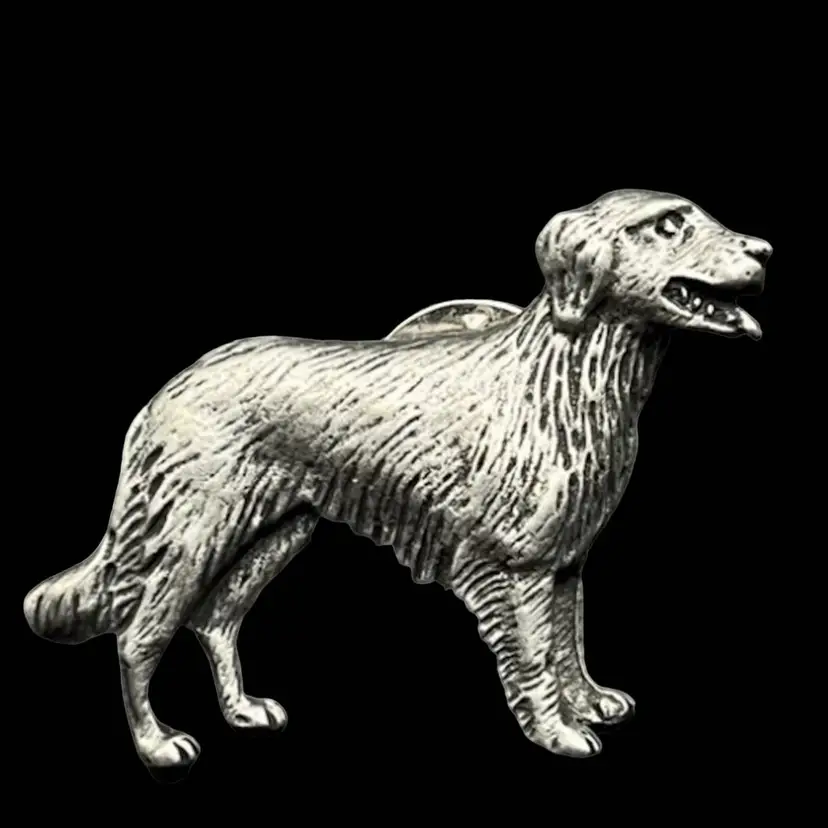 Vintage Dog Lapel Pin Retriever Signed ML