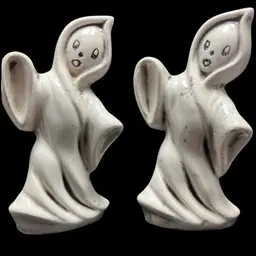 Halloween Vintage Ghost Salt Pepper Shakers No Cork Stoppers
