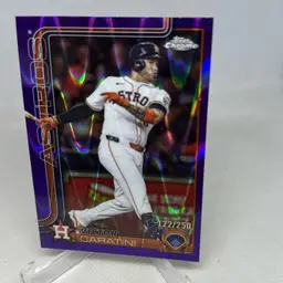 2025 Topps Chrome Update Victor Caratini Purple Ray Wave Refractor 122/250 Astros