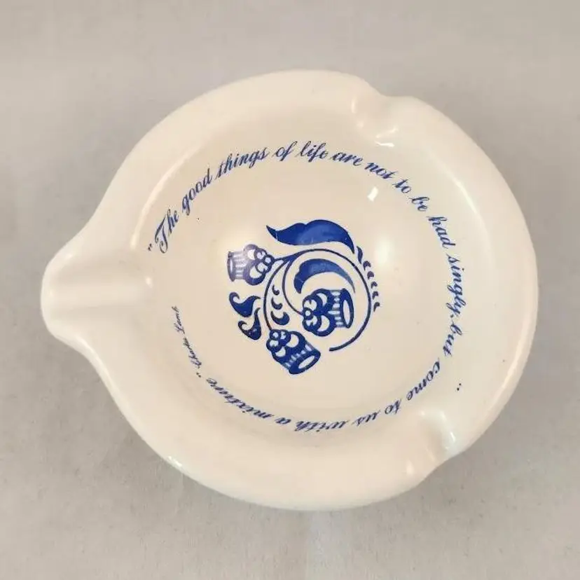 Vintage Merck Sharp and Dohme Apothecary Mortar Ashtray Charles Lamb Quote
