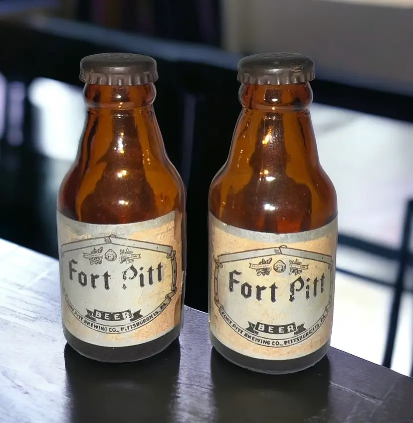 Fort Pitt Beer Salt & Pepper Shakers Fort Pitt Brewing Co Pittsburg PA Vintage