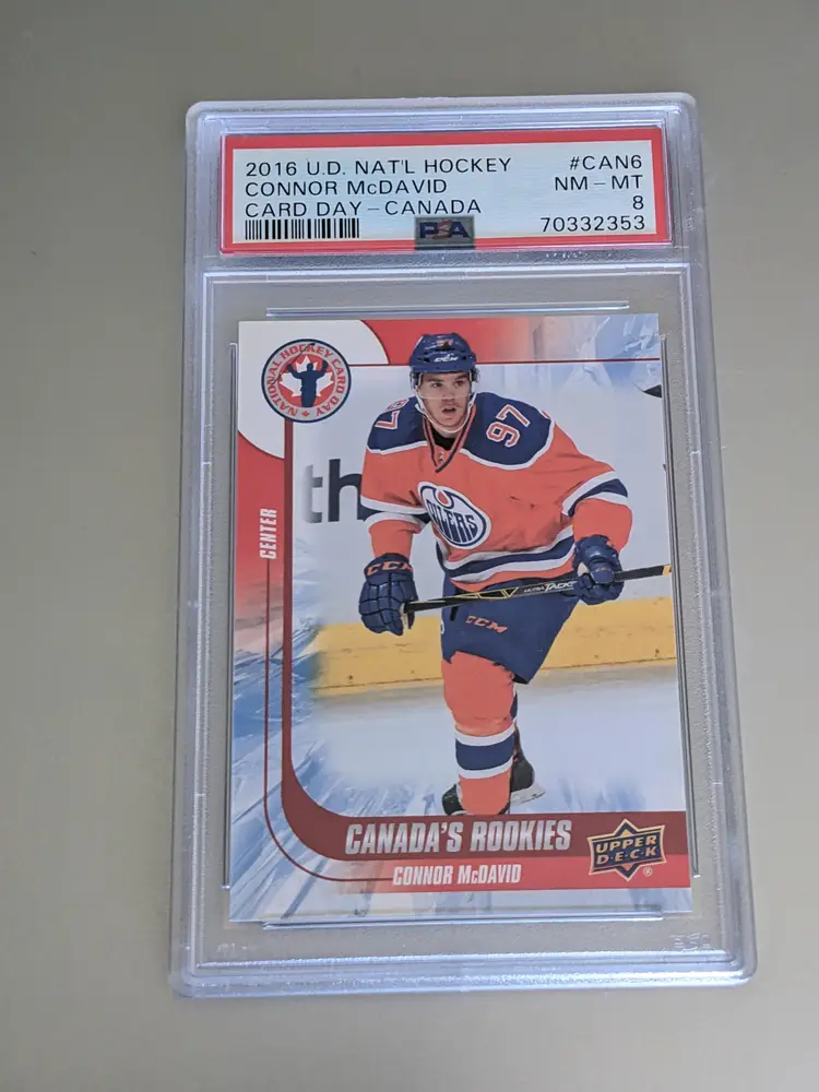 Connor McDavid 2016 Upper Deck National Hockey - Card Day Canada Rookies #CAN6 PSA 8