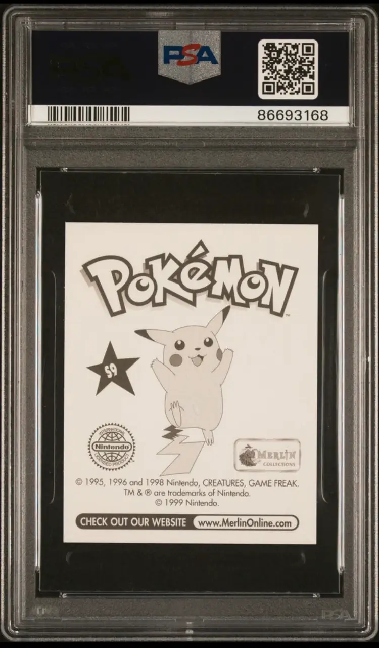 1999 Merlin Pokemon Paras Prism #S9 – PSA 8