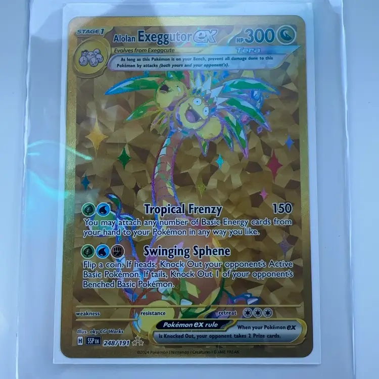 Alolan Exeggutor ex 248/191 Gold Secret Rare Pokémon Card SV Raw + Case