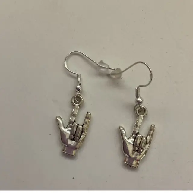 I Love You Charm Earrings- Hook