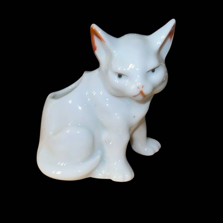 #01 - Vintage Japan Cat Toothpick Holder Or Planter 4”