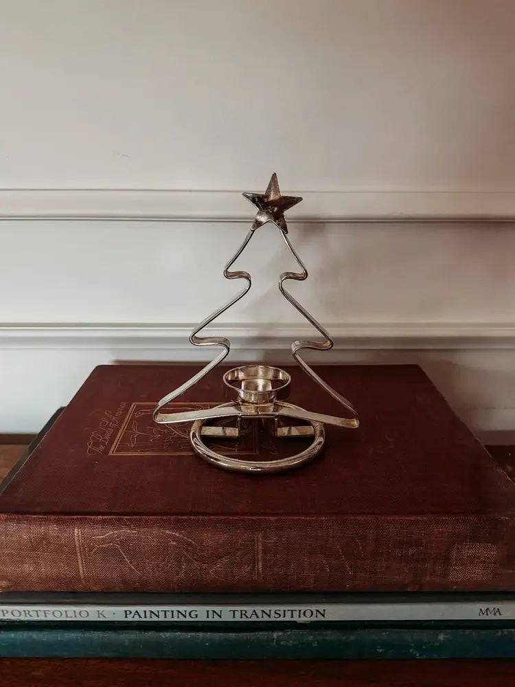 International Silver Company Christmas Tree Candle Holder