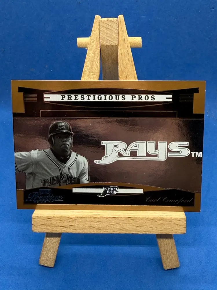 2005 Playoff Prestige Carl Crawford Prestigious Pros Bronze SP /100 Tampa Rays